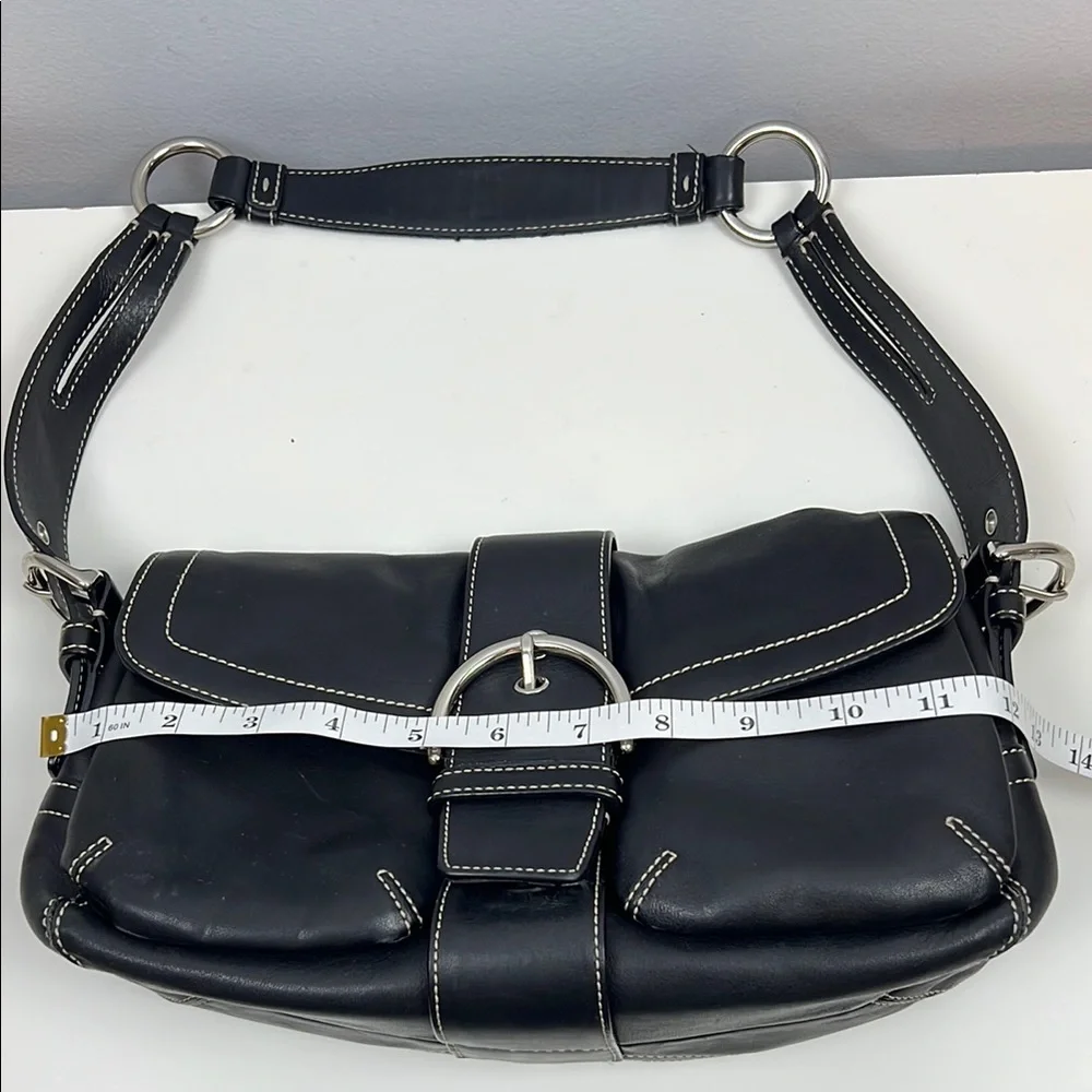 Coach Y2K Soho Buttery Soft Double Pocket Buckle Hobo Shoulder Bag Black 3653 - Picture 14 of 15